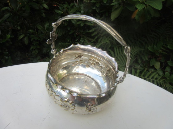 WMF Art Nouveau Antieke Kom met Zwenkhandvat, Verzilverd, Gestempeld WMFM – Schalen, Metal, Silver (photo 11 of 16)