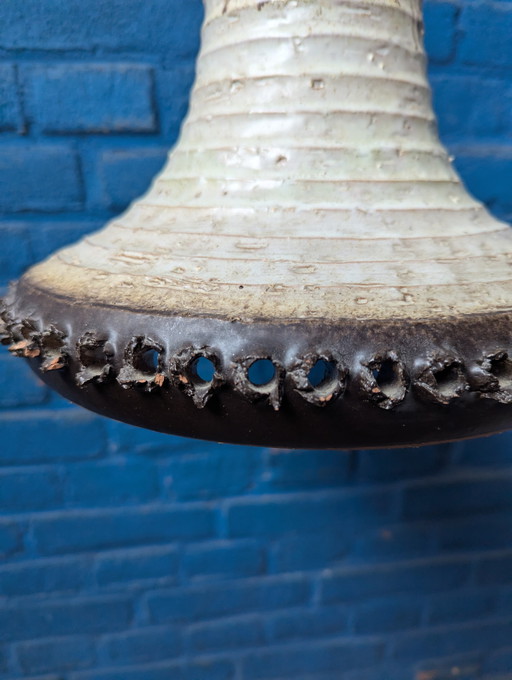 Vintage dänische Keramik-Hängelampe aus den 1970er Jahren