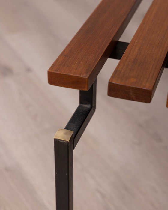 Image 1 of Vintage 1960s Teak Wood Bench with Italian Design