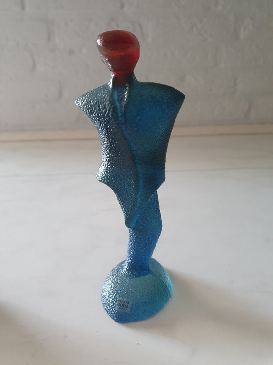 Image 1 of Juego de 2 figuras de cristal Kosta Boda "Catwalk" - Diseño de Kjell Engman