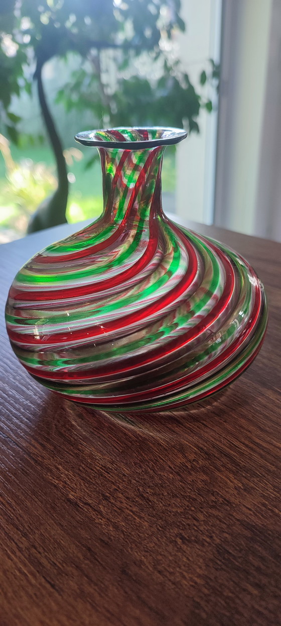 Image 1 of Vintage geblazen glazen vaas Murano inspiratie