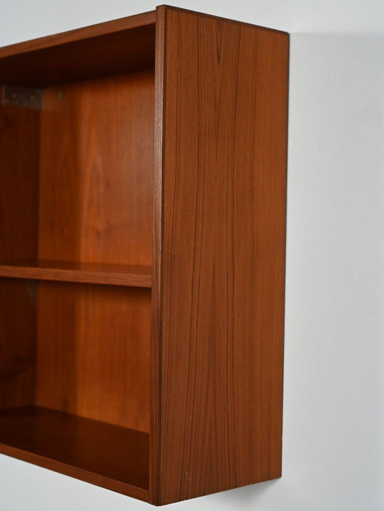 Image 1 of Wall-mounted Scandinavian teak shelf