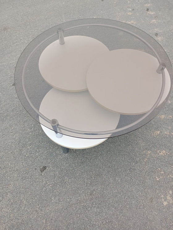 Image 1 of Space age coffee table modular chrome, smoked glass