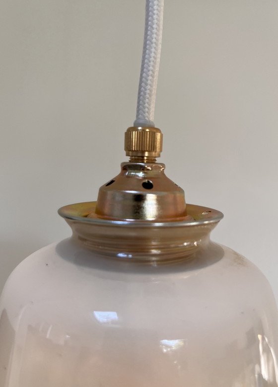 Vintage Glazen Gegolfde Klok Hanglamp – Hanglampen, Glass (photo 4 of 8)