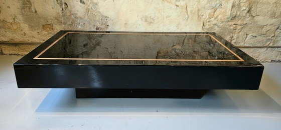 Jean-Claude Mahey, Attribuiti a – Tavolini da caffè in Laccato Nero e Ottone – Wood (photo 2 of 9)