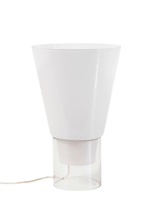 Monumental Floor / Table Glass Table Lamp, Selenova Italy, 1970s