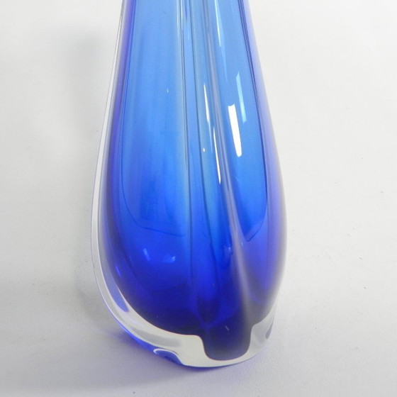 Image 1 of 59 cm tall blue Murano vase, 1950s