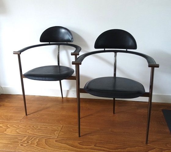 Image 1 of Ensemble de quatre (4) chaises de salle à manger « Stiletto » Arrben Italie années 1980