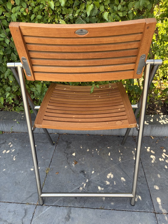 1 Silla plegable Alexander Rose de teca y acero inoxidable – Sillas de jardín, Wood, rvs (photo 6 of 8)