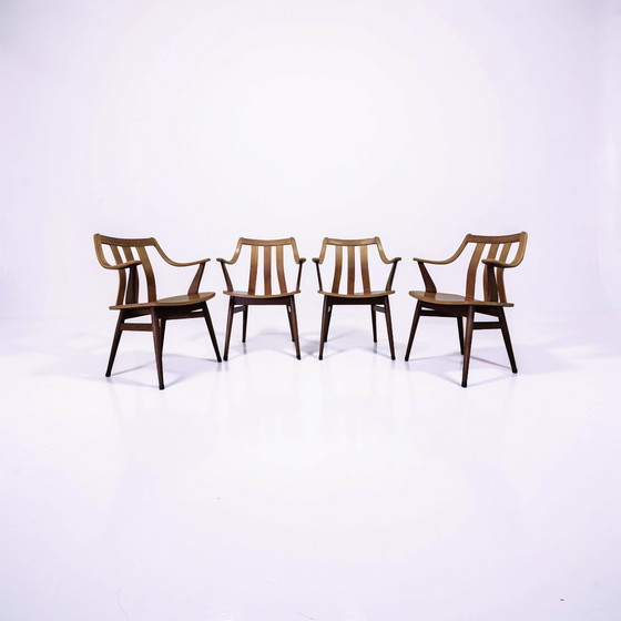 Image 1 of 4 chaises en contreplaqué style milieu du siècle, Pays-Bas, années 1960