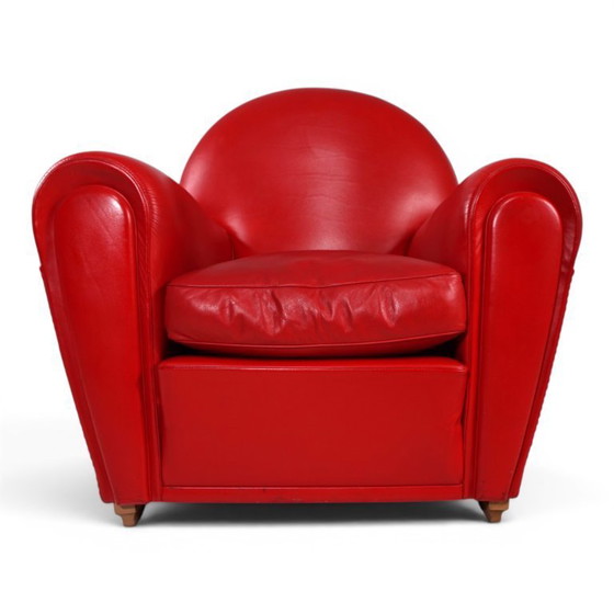 Image 1 of Poltrona Frau Vanity Fair leren fauteuil van Renzo Frau, 1990
