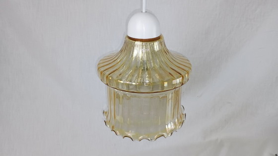 Image 1 of Venini Murano glazen hanglamp, Mid Century UFO, Space Age Atomic kroonluchter, vintage Italiaanse hanglamp, jaren 50
