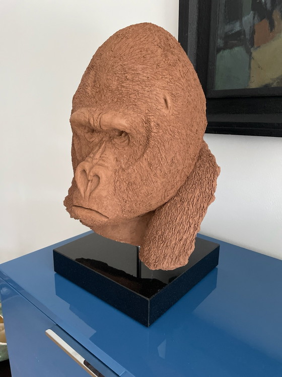 Ceramic gorilla bust, Sculpture, Metal, Black (photo 2 of 5)