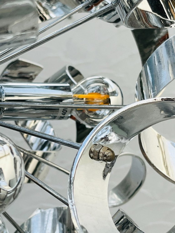 Image 1 of Sculptural chrome designer pendant light