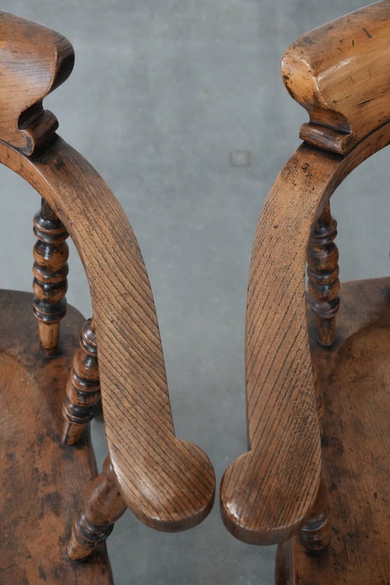 Image 1 of 2 sedie da capitano antiche inglesi dei primi del XIX secolo