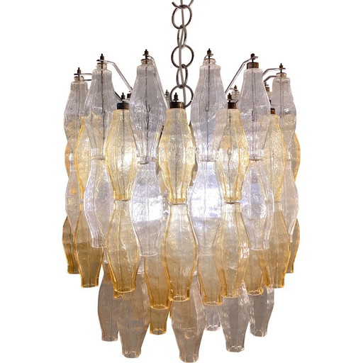 Vintage Murano glazen kroonluchter "Polyhedr" van Carlo Scarpa voor Venini, Italië 1960