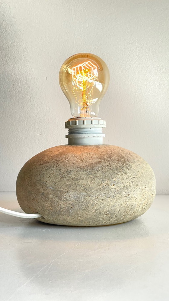 Image 1 of LAMPE Galet en PIERRE Naturelle VINTAGE
