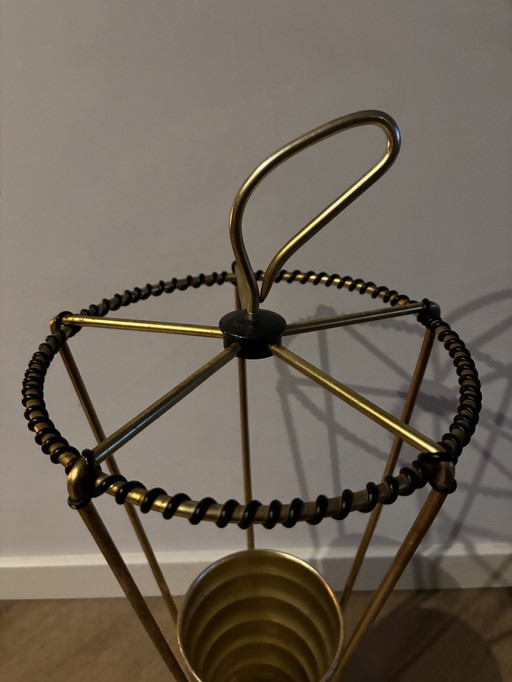 Konischer goldener Schirmständer im Mid-Century-Modern-Stil, 1960er Jahre