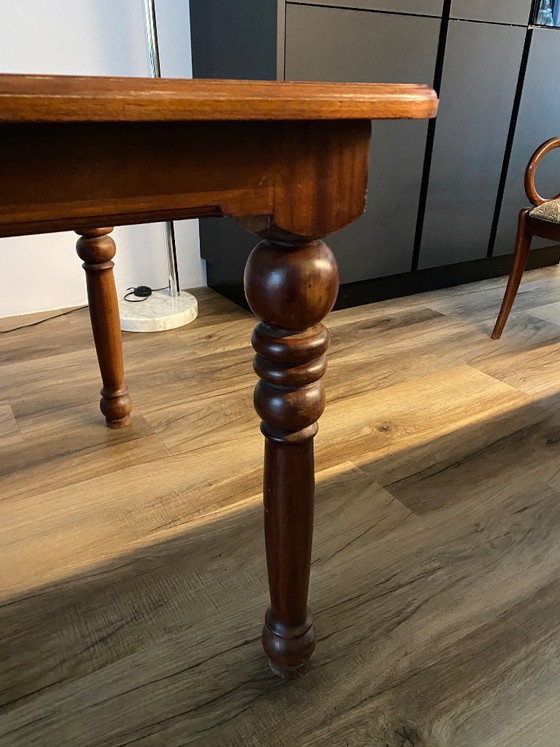 Image 1 of Solid Mahogany Dining Table with 6 Chairs (handmade)