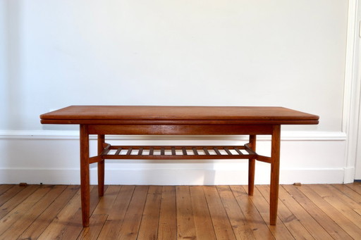 Scandinavian teak "elevator" lift-top coffee table, 1960s