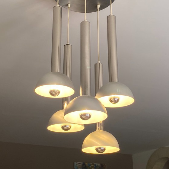 Space Age Waterfall Pendant Light. 1970. – Pendant lamps, Metal (photo 5 of 6)