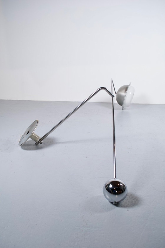 Image 1 of Large adjustable pendant light from the 1970s, chrome-plated steel, Perspex, Italy, FILVEM-VOGHERA, publisher