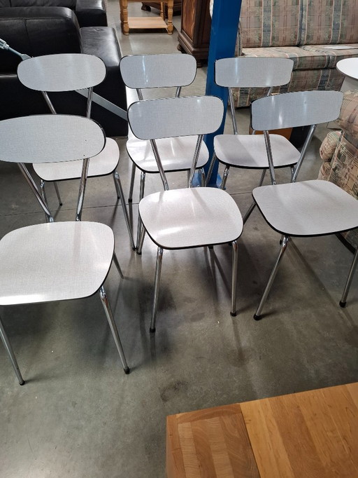 6x Vintage Keukenstoel Formica