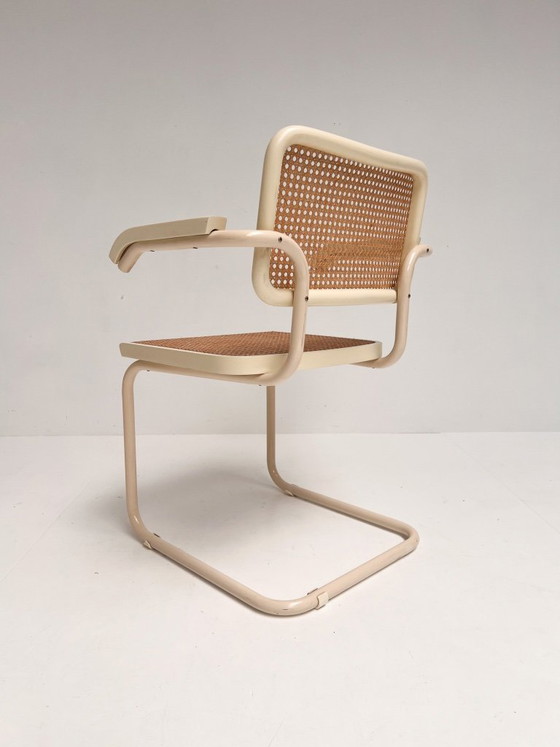 Image 1 of Ensemble de 4 chaises en sangle dans le style de Marcel Breuer, années 1980