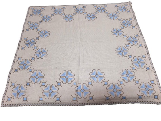 Image 1 of Vintage Hand Embroidered Tablecloth 60 x 60 cm