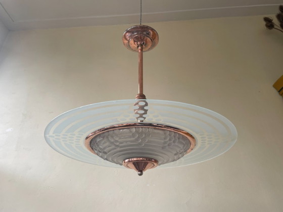 Image 1 of Hanging lamp Sliding lamp Ceiling lamp art deco 1930 Grapes French