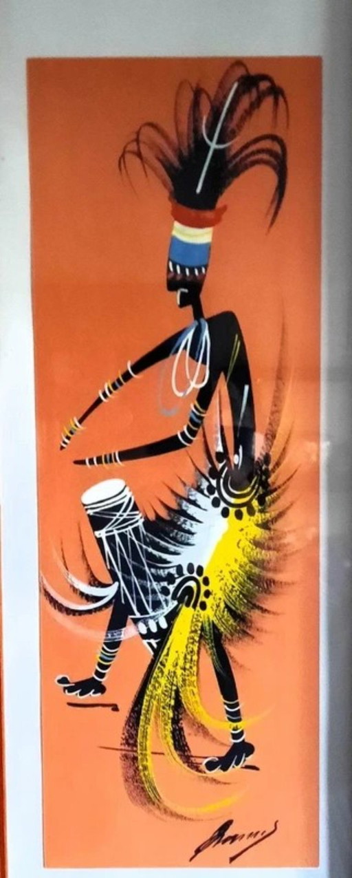 Poto Poto Art School Gouache Congo 1950 African art
