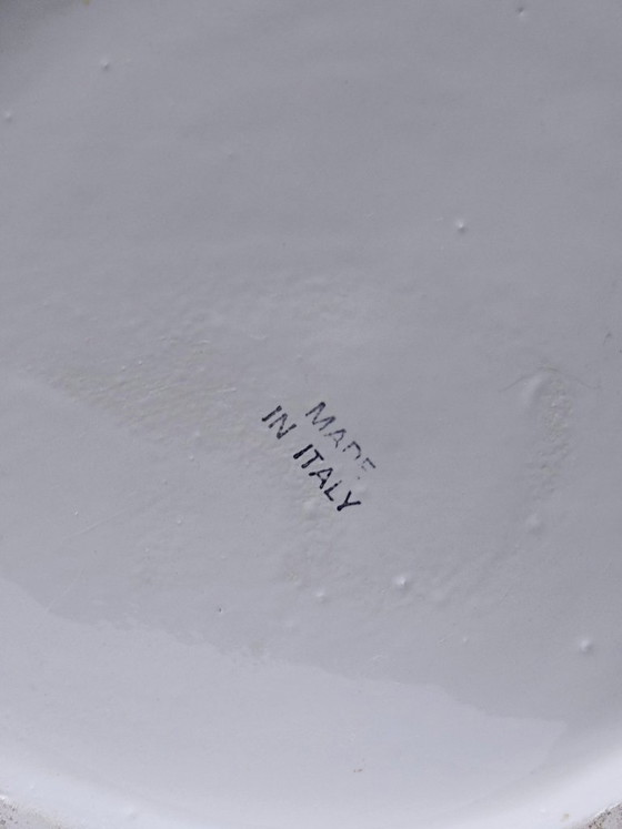 Image 1 of Gran maceta antigua italiana de cerámica blanca con forma de cabeza de búho.