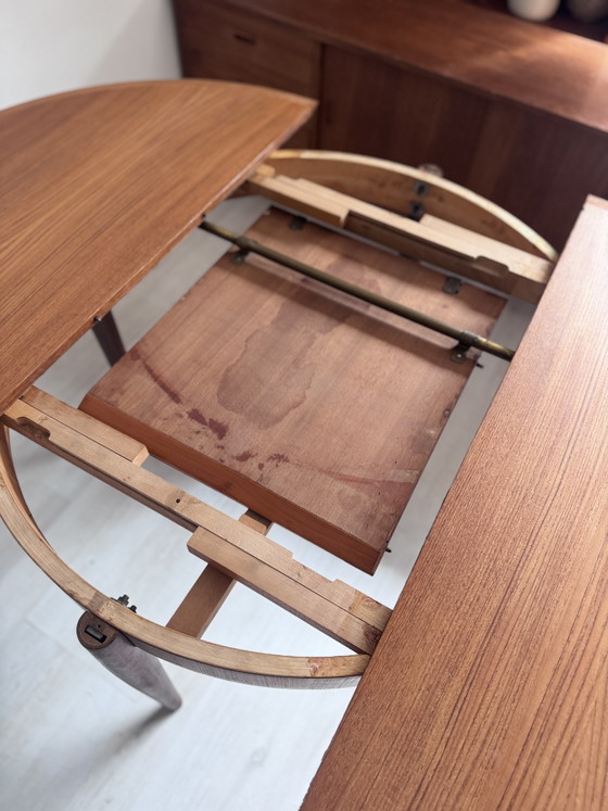 Tavolo da pranzo rotondo vintage Teak Anni '60 Lübke – Tavoli da pranzo, Wood (photo 12 of 15)
