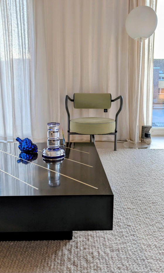 Image 1 of Black lacquered wood coffee table