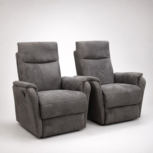 Zwei elektrisch verstellbare Relaxsessel – Verstellbare Lounge-Sessel, modernes Komfortdesign