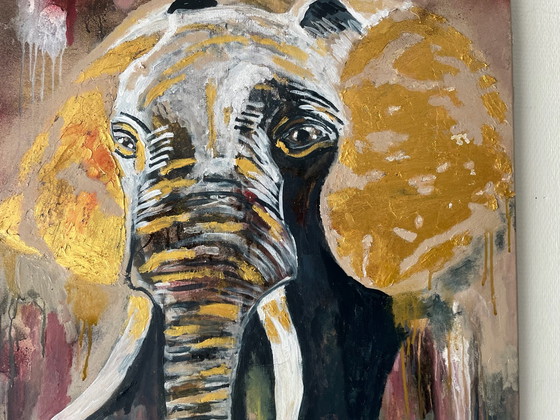 Quadro elefante dorato 80 per 80 cm – Arte, Tela (photo 5 of 7)