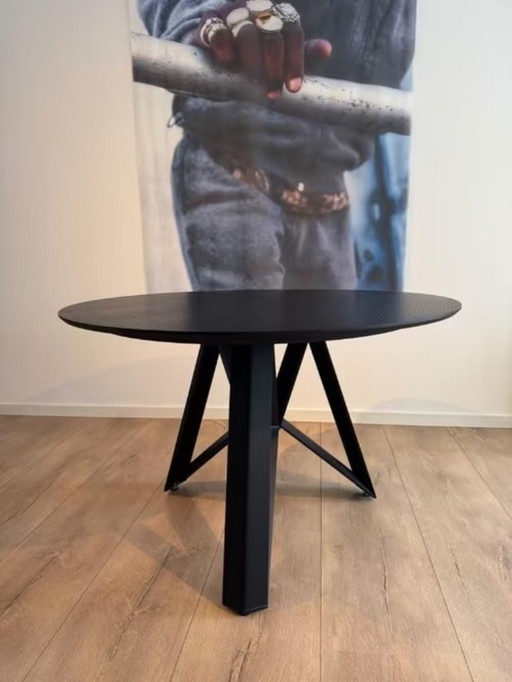 DINING TABLE BLACK ROUND 120 CM