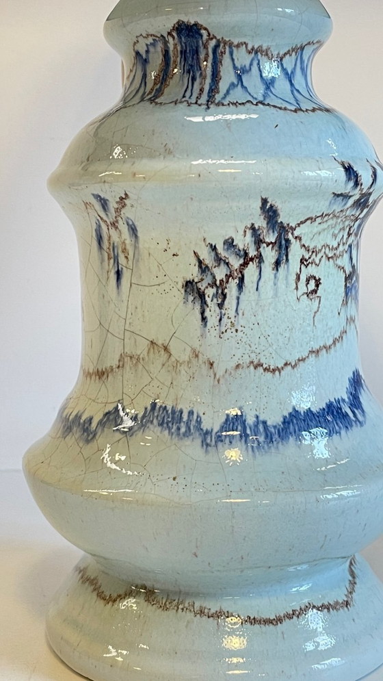 Image 1 of Lampada vintage in ceramica blu chic
