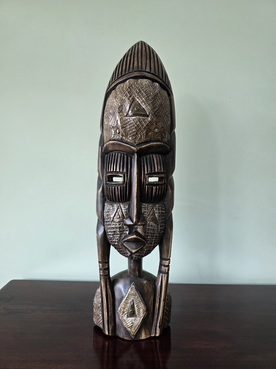 Image 1 of Große afrikanische Masken 58 cm | 2er-Set im Boho-Stil