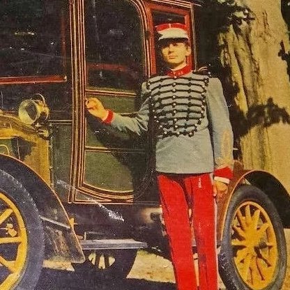 Image 1 of Rara foto colorata su cornice di legno &quot;Vecchia carrozza Baise - Scena principale&quot; (circa 1900)