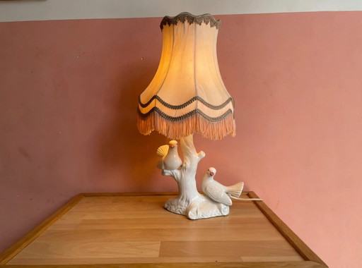 Vintage Italian Table Lamp Birds