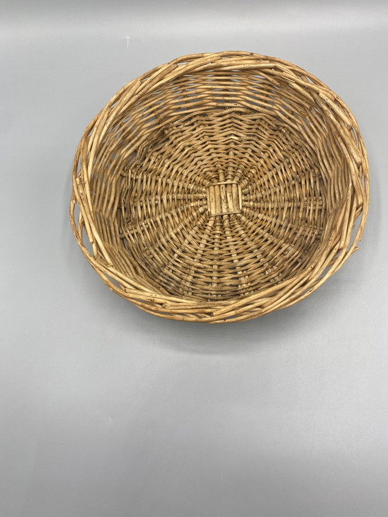 Cesto vintage rotondo in vimini intrecciato – Oggetti decorativi, Wicker (photo 2 of 4)