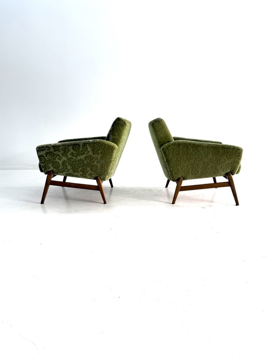 Set of 2 Vintage Armchairs, 1960s – Wood, Textile (photo 11 of 13)