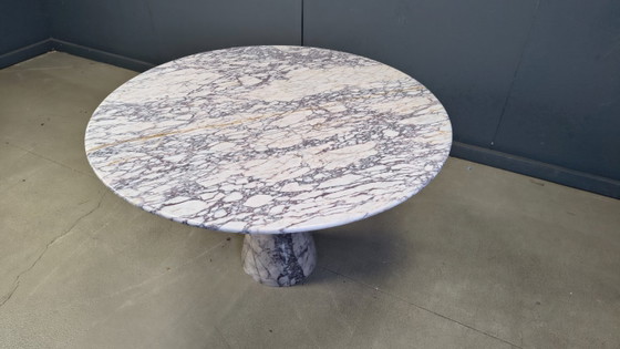 Image 1 of Vintage round marble dining table, 1970s