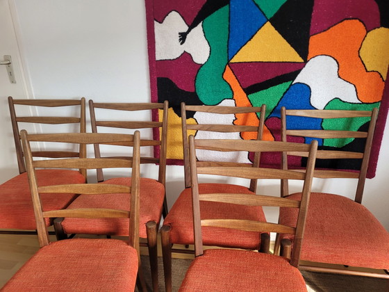 Set of 6 vintage Pastoe ST09 Dining chairs – Cees Braakman – Textile, Wood (photo 3 of 6)