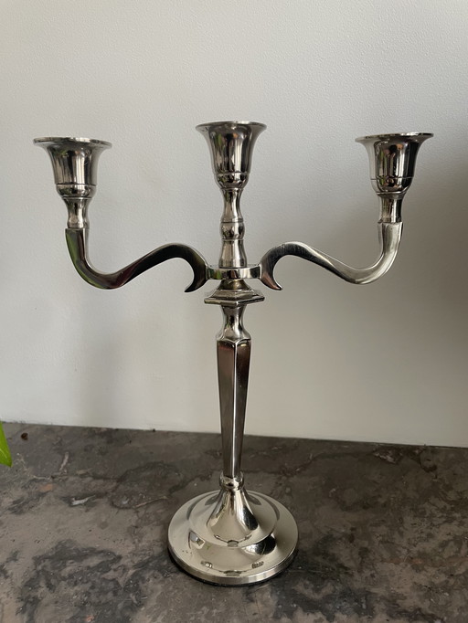 3 Branch Steel Candlestick