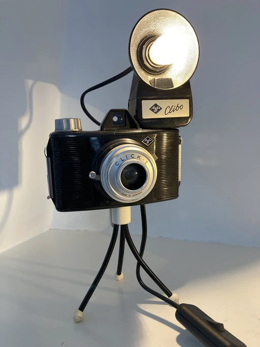 Vintage Camera Lamp With Retro Flash