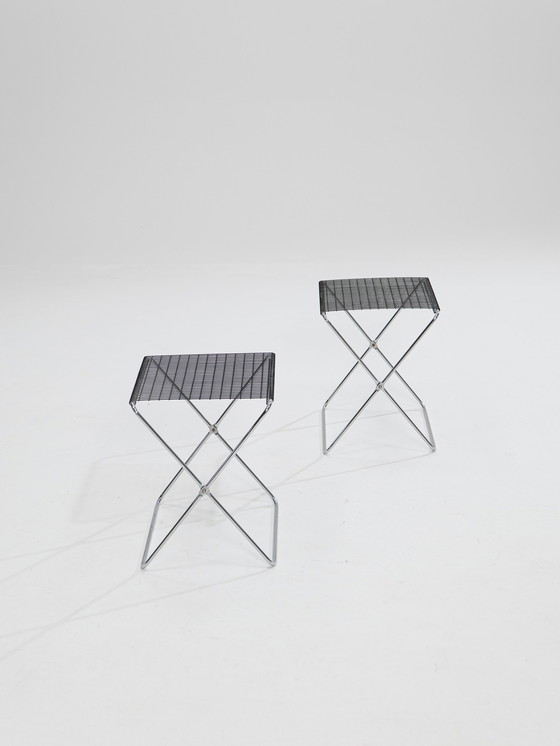 Image 1 of 2x tabourets pliants par De Marco & Rebolini pour Robots, Italie, 1970