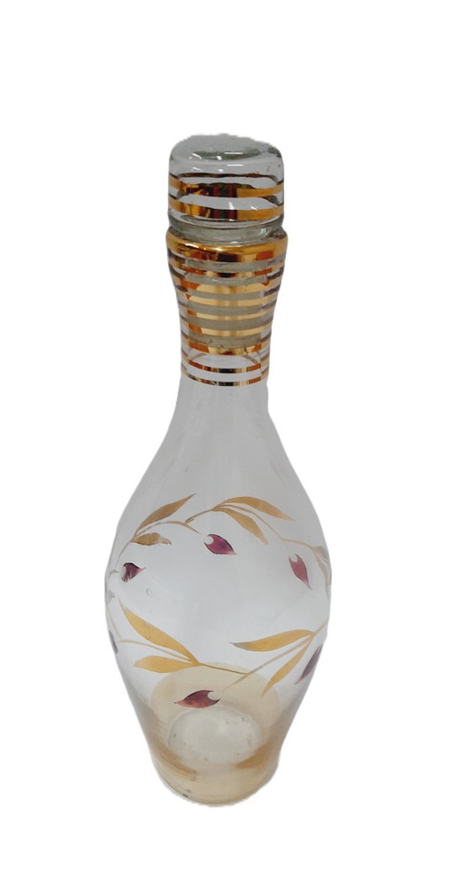 Vintage 1950er Jahre Goldglas Dekanterflasche