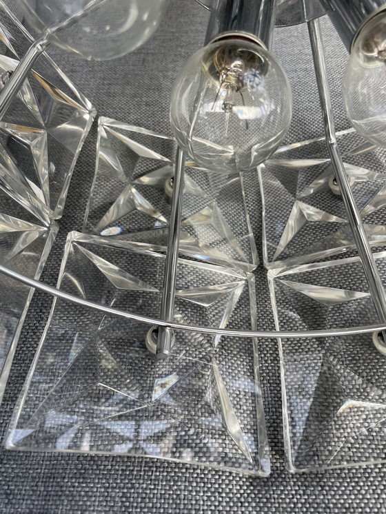 Image 1 of Kinkeldey Prisma glas lamp jaren 60, 18 prisma's